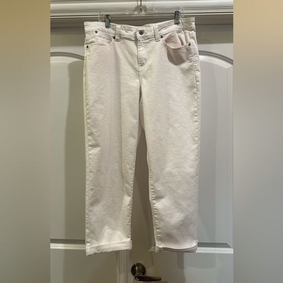 EUC TALBOTS White Boyfriend Jeans 14 - Picture 2 of 8